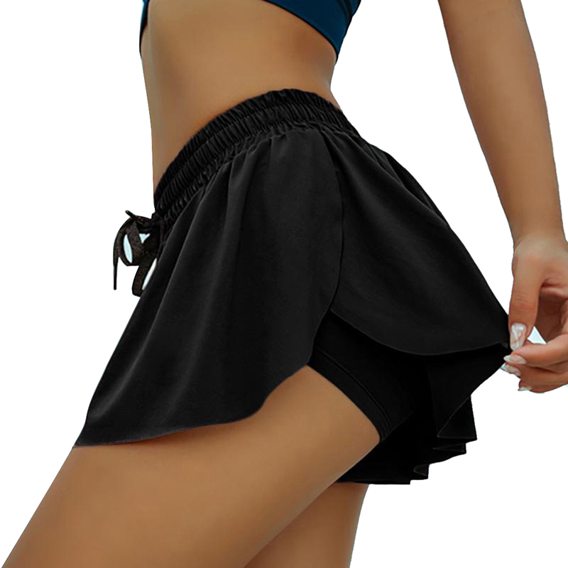 Butt Scrunch Skirted Yoga Shorts Running Cycling Biker Shorts Women 2 In 1 Marathon Quick Dry Shorts Gym Sport Shorts